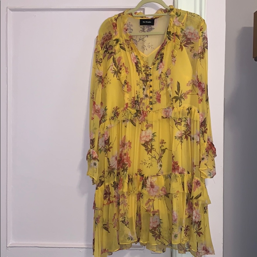 The Kooples yellow chiffon floral dress